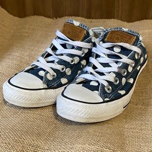 Converse Navy and White Polka Dot Sneakers